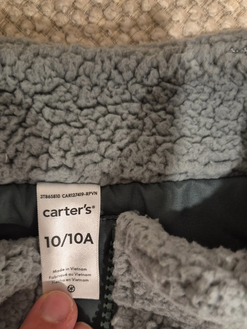 Carter's Gray Sherpa Fleece Jacket